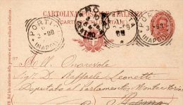 1898  CARTOLINA CON ANNULLO PORTICI NAPOLI - Interi Postali