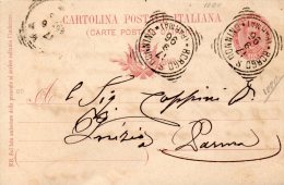 1896  CARTOLINA CON ANNULLO  BORGO S. DONNINO PARMA - Postwaardestukken