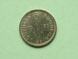 1951 - 3 PENCE Southern Rhodesia / KM 20 ( Uncleaned Coin / For Grade, Please See Photo ) !! - Rhodesia