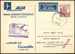 Austria 1967, Airmail Card Wien To Leipzig - Autres & Non Classés
