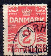 DENMARK 1905 Numeral - Solid Background. - 2ore - Red   FU - Usado