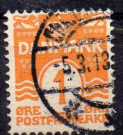 DENMARK 1905 Numeral - Solid Background. - 1ore - Orange   FU - Used Stamps