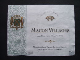 Etiquette De Vin : MACON VILLAGES - Vignes Et Terroirs Du Beaujolais à St-Jean-d'Ardières (69) - Beaujolais