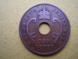 BRITISH EAST AFRICA USED TEN CENT COIN BRONZE Of 1952 - George VI. - Britse Kolonie