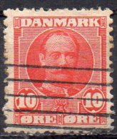 DENMARK 1907 King Frederik VIII - 10ore - Red FU - Used Stamps