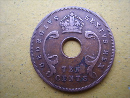 BRITISH EAST AFRICA USED TEN CENT COIN BRONZE Of 1952 - George VI. - Colonie Britannique