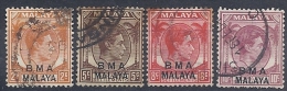 130403609  MALACCA  B.M.A.  G.B. YVERT  Nº  2/4/6/7 - Malaya (British Military Administration)