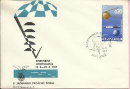 5th Adriatic Parachuting Cup, Portorož, 19.8.1967., Yugoslavia, Cover - Parachutisme