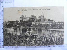 CPA (49) Maine Et Loire - DURTAL, Panorama Sur Le Loir Et Le Château (pêcheurs) - Durtal