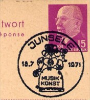 MUSIK KONST JUNSELE 1971 On East German Postal Card With Reply P74 - Other & Unclassified