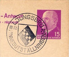 MINNESUTSTÄLLNIGNEN LJUNGSBRO 1970 On East German Postal Card With Paid Reply P74 - Otros & Sin Clasificación