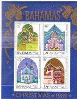 Bahamas 1989 Christmas Churches S/S MNH - Bahama's (1973-...)