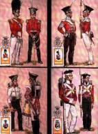 CISKEI, 1986 , Military Uniforms,  Mint Maxicards, Nr(s.) 32-35 - Ciskei