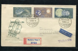 Czechoslovakia 1961 Register Cover First Day Cancel Karlovy Vary To Germany - Brieven En Documenten