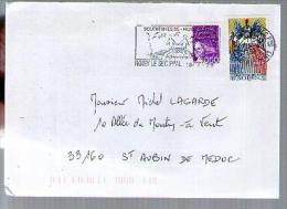 France Lettre Flamme Southtynéside CAD Noisy Le Sec 16-04-1999 / Tp 2669 Révolution Française Création Drapeau & 3088 - Storia Postale