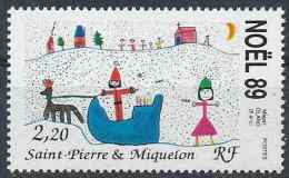 1989 SAINT PIERRE ET MIQUELON 512**  Noël, Dessin D´enfant - Unused Stamps