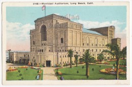 USA, LONG BEACH CA~ MUNICIPAL AUDITORIUM BUILDING And PARK ~ 1930s Vintage CALIFORNIA Postcard  [3962] - Long Beach