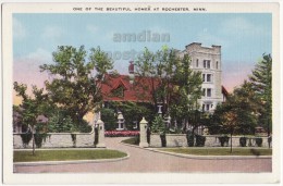 USA, ROCHESTER MN ~A BEAUTIFUL HOME~c1940s Linen Vintage Unused Postcard ~MINNESOTA HOUSE ARCHITECTURE [3971] - Rochester