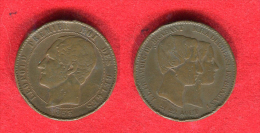 BELGIQUE - BELGIUM - LEOPOLD I - MODULE DE 10 CENTIMES  - WEDDING - MARIAGE DU DUC DE BRABANT 1853 - 10 Centimes