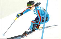 AUSTRALIA MAXICARD SKIING  SPORT WOMAN DOWNHILL  NOT STAMPED ND(1984) READ DESCRIPTION !!! - Storia Postale