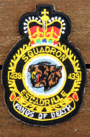 Patch à Coudre Armée De L'air Canadienne RCAF - 439° Squadron-Escadrille - Escudos En Tela