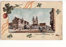 Allemagne - Gruss Aus Wittenberg, Market / Carte Gaufré Trefle Abeille - Wittenberg