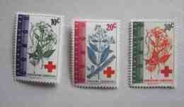 REPUBLIQUE DU CONGO NEUFS 3 Timbres 1963 FLORE PLANTES CROIX ROUGE CONGO MNH PLANTS RED CROSS - Nuevas/fijasellos