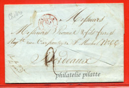 GUADELOUPE LETTRE PURIFIEE DE 1839 DE POINTE A PITRE POUR BORDEAUX FRANCE - Covers & Documents