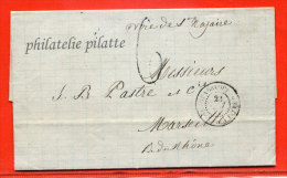 GUADELOUPE LETTRE DE 1872 DE POINTE A PITRE POUR MARSEILLE FRANCE - Storia Postale