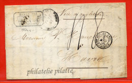 GUADELOUPE LETTRE DE 1856 VOIE ANGLAISE DE POINTE A PITRE POUR LE HAVRE FRANCE - Covers & Documents