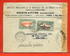 GUADELOUPE LETTRE CENSUREE DE 1942 DE POINTE A PITRE POUR NEW YORK ETATS-UNIS - Briefe U. Dokumente