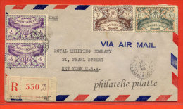 GUADELOUPE LETTRE RECOMMANDEE DE 1948 DE POINTE A PITRE POUR NEW YORK ETATS-UNIS - Storia Postale