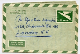 ISRAEL : AIRMAIL AEROGRAMME 1965 (10 X 15cms Approx.) / ADDRESS - LONDON, CHATSWORTH ROAD - Aéreo