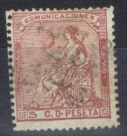 Sello 5 Cts Rosa Alegoria España 1873,  Variedad Color,  Num 132a º - Usados