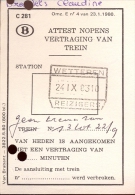 Station Wetteren  -  Stempel 1983 - Attest Vertraging - Sonstige & Ohne Zuordnung