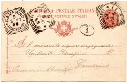 1897 CARTOLINA CON ANNULLO JESI + CAMERINO MACERATA - Stamped Stationery