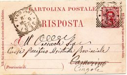 1897 CARTOLINA CON ANNULLO JESI ANCONA - Stamped Stationery