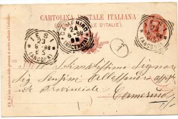 1898  CARTOLINA CON ANNULLO IESI ANCONA  + CAMERINO - Stamped Stationery