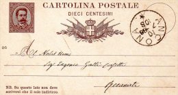 1886  CARTOLINA CON ANNULLO ANCONA - Stamped Stationery