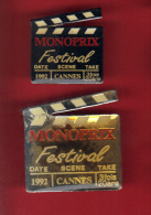 28636-lot De 2 Pin's Cinéma.festival De Cannes.Monoprix.supermarc Hé.. - Films