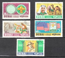 5 Timbres Oblitérés De Dubai - 1967 : Michel 186/290  - Jamboree - Dubai