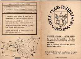 GOLF - GOLF CLUB PATRIZIALE ASCONA SUISSE -  PLAN DU PARCOURS - CARTON DE POINTS, REGLES LOCALES - A VOIR - Other & Unclassified