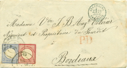Allemagne - Deutsches Reich De Malmédy Vers Bordeaux (Mi 19 & 20) Du 20/02/1874, "Allemagne Par Paris", Superbe - Brieven En Documenten