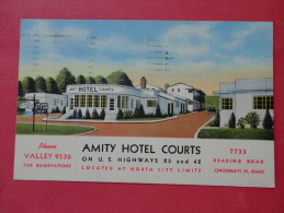 Ohio > Cincinnat  Amity Hotel Courts   Linen Mailed --  -ref 959 - Cincinnati