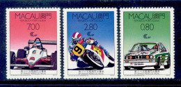 ! ! Macau - 1988 Macau Grand Prix (Complete Set) - Af. 582 To 584 - MNH - Ongebruikt