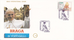 1545 (Yvert) Sur FDC Illustrée Commémorant Le Voyage Du Pape Jean-Paul II à Braga Au Portugal - 1982 - FDC