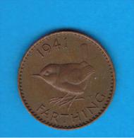 GRAN BRETAÑA - GREAT BRITAIN  - Farthing 1941  KM843 - B. 1 Farthing