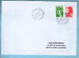 France Lettre CAD Saint Léger Des Vignes 18-04-2006 / Tp Roulette Liberté 2223 & Sabine 2157 - Coil Stamps