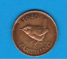 GRAN BRETAÑA - GREAT BRITAIN  - Farthing 1946  KM8443 - B. 1 Farthing