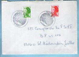 France Lettre Philatélie Vichy CAD 20-04-1986/ Tp Roulette Liberté 2222 & 2277 - Coil Stamps